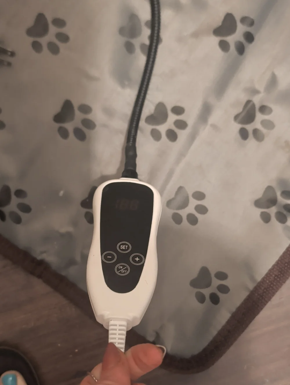 Heated Pet Pad - Gray Paw Print Heated Dog Mat